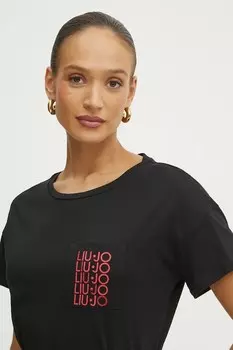 Хлопковая футболка Liu Jo, черный