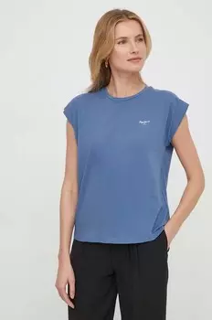 Хлопковая футболка LORY Pepe Jeans, синий