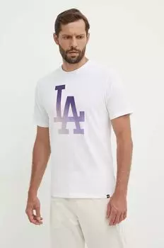 Хлопковая футболка Los Angeles Dodgers 47 brand, белый