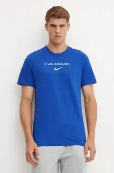 Хлопковая футболка Los Angeles Dodgers Nike, синий