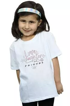 Хлопковая футболка Love Laughter Friends, белый