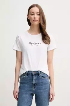 Хлопковая футболка MACY Pepe Jeans, белый