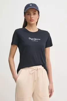 Хлопковая футболка MACY Pepe Jeans, темно-синий