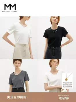 Хлопковая футболка Mai Meng с U-образным вырезом, ттемно-серый