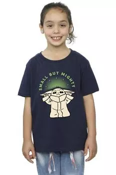 Хлопковая футболка «Мандалорец: маленький, но могучий грогу» Star Wars, темно-синий