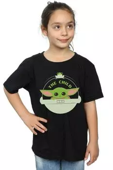 Хлопковая футболка «Мандалорец: Ребенок и лягушка» Star Wars, черный