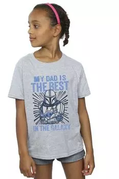 Хлопковая футболка Mandalorian Best Dad Star Wars, серый