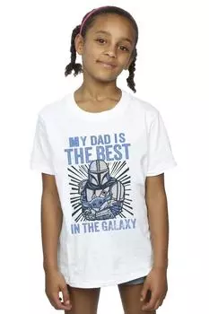 Хлопковая футболка Mandalorian Best Dad Star Wars, белый