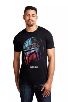 Хлопковая футболка «Мандалорский шлем» Star Wars, черный
