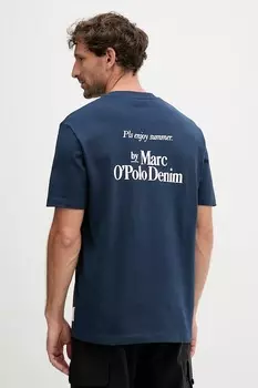 Хлопковая футболка Marc O'Polo, темно-синий
