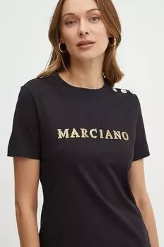 Хлопковая футболка Marciano Guess, черный