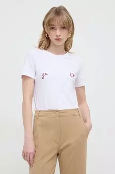 Хлопковая футболка Marella, белый