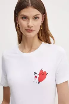 Хлопковая футболка Marella, белый