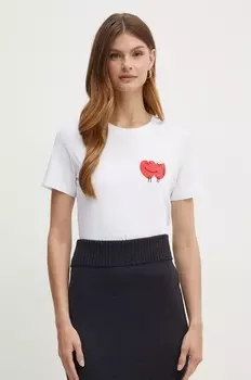 Хлопковая футболка Marella, белый