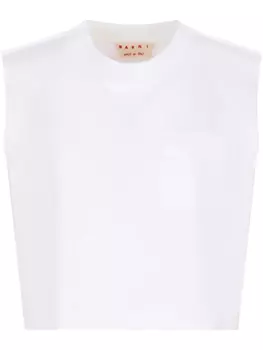 Хлопковая футболка Marni, белый