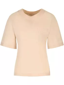 Хлопковая футболка Marni, нейтральный