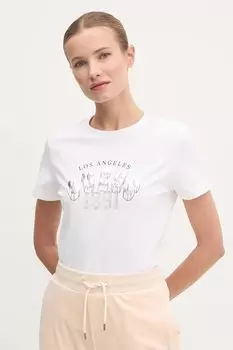Хлопковая футболка Martina Guess, белый