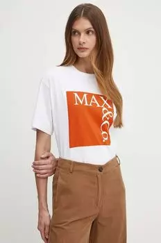 Хлопковая футболка Max&Co., белый