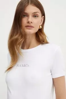 Хлопковая футболка Max&Co., белый