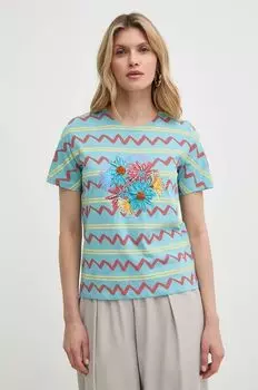 Хлопковая футболка Max&Co., синий