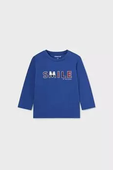 Хлопковая футболка Mayoral с длинными рукавами для малышей., синий