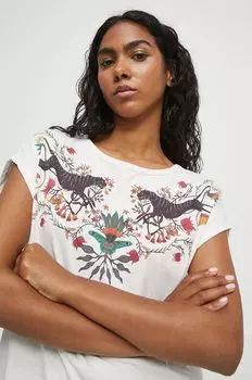 Хлопковая футболка Medicine, бежевый