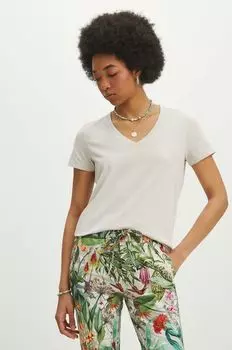 Хлопковая футболка Medicine, бежевый