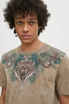 Хлопковая футболка Medicine, бежевый