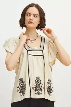 Хлопковая футболка Medicine, бежевый