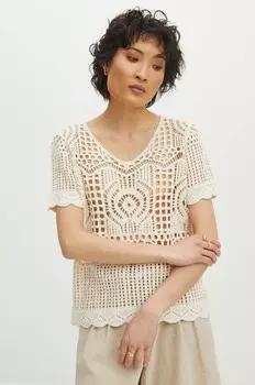 Хлопковая футболка Medicine, бежевый