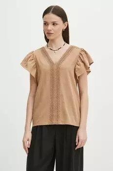 Хлопковая футболка Medicine, бежевый