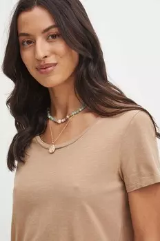 Хлопковая футболка Medicine, бежевый