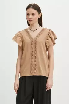 Хлопковая футболка Medicine, бежевый