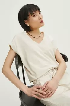 Хлопковая футболка Medicine, бежевый