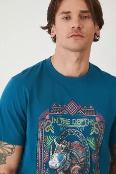 Хлопковая футболка Medicine, бирюзовый