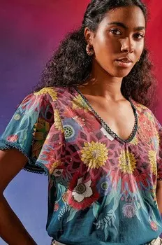 Хлопковая футболка Medicine, бирюзовый