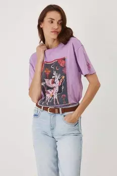 Хлопковая футболка Medicine, фиолетовый