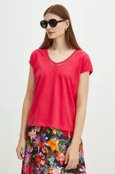 Хлопковая футболка Medicine, розовый