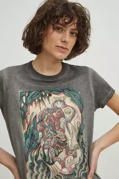 Хлопковая футболка Medicine, серый