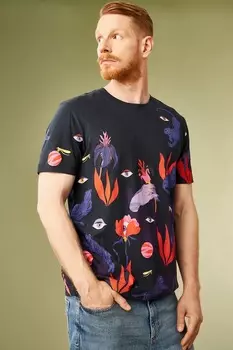 Хлопковая футболка Medicine, темно-синий