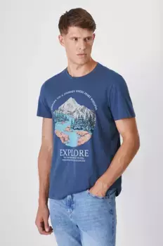 Хлопковая футболка Medicine, темно-синий