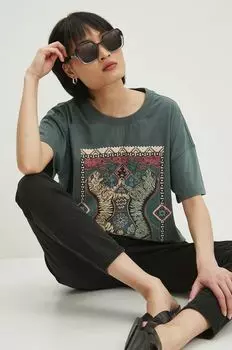 Хлопковая футболка Medicine, зеленый