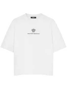 Хлопковая футболка Medusa Versace, белый