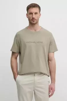 Хлопковая футболка Michael Kors, бежевый