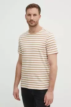 Хлопковая футболка Michael Kors, бежевый