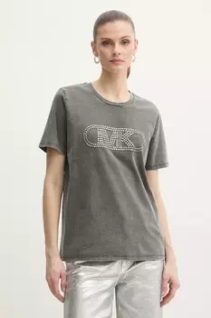 Хлопковая футболка Michael Michael Kors, серый