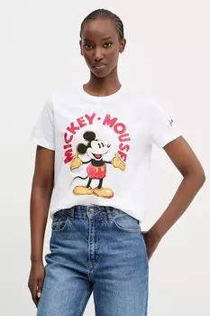 Хлопковая футболка MICKEY MOUSE Desigual, белый