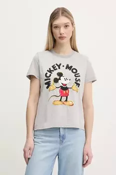 Хлопковая футболка MICKEY MOUSE Desigual, серый