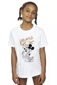Хлопковая футболка Mickey Mouse World Tour Line Disney, белый