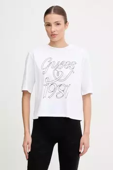 Хлопковая футболка Misty Guess, белый